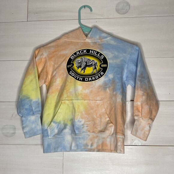 Kidd Clothing Tie-Dye Hoodie with Black Hills South Dakota Patch Size 7/8 (S) - Picture 1 of 4